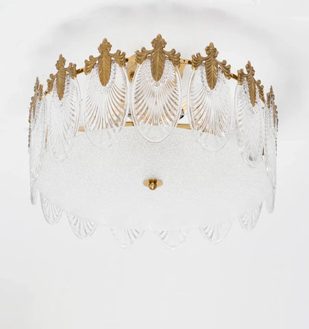 Decorative Pattern Glass Round Chandelier - NexioPick