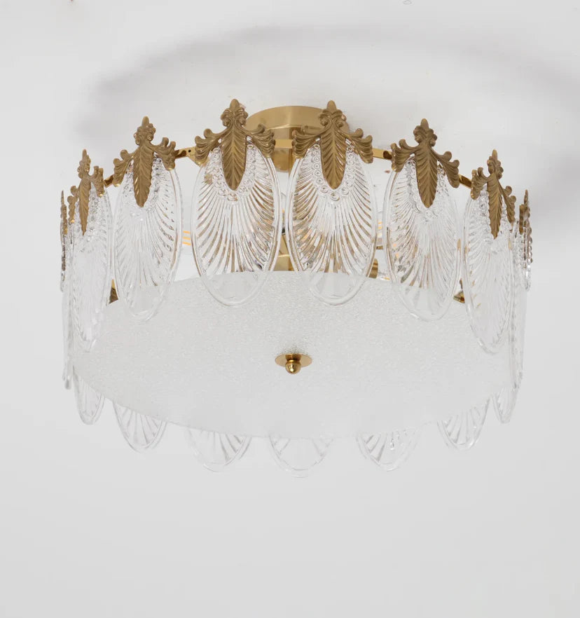 Decorative Pattern Glass Round Chandelier - NexioPick