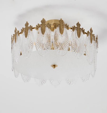 Decorative Pattern Glass Round Chandelier - NexioPick