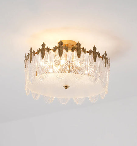 Decorative Pattern Glass Round Chandelier - NexioPick