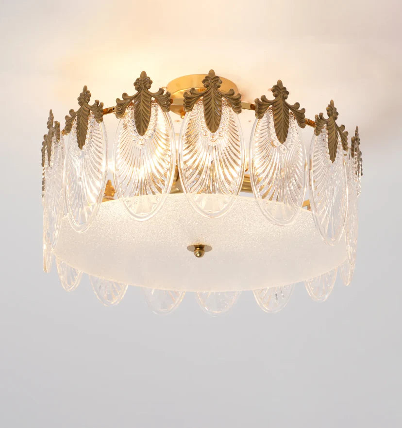 Decorative Pattern Glass Round Chandelier - NexioPick