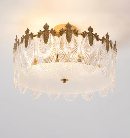 Decorative Pattern Glass Round Chandelier - NexioPick