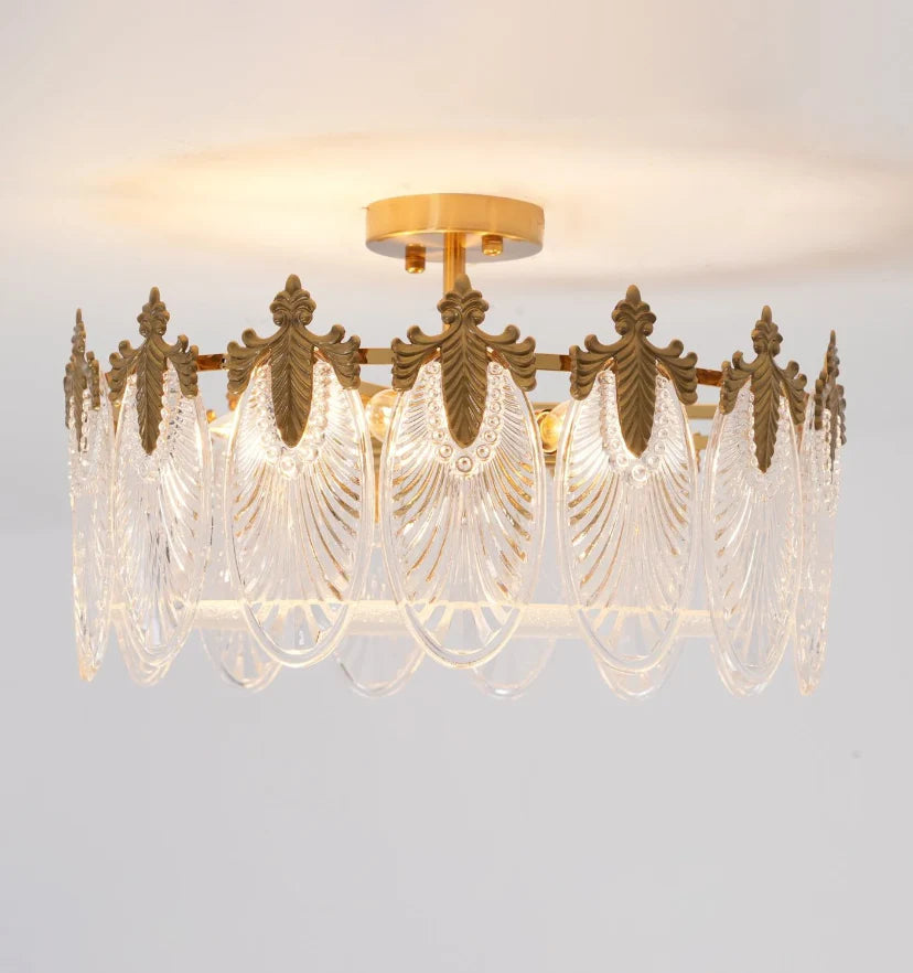 Decorative Pattern Glass Round Chandelier - NexioPick