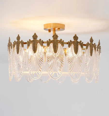 Decorative Pattern Glass Round Chandelier - NexioPick