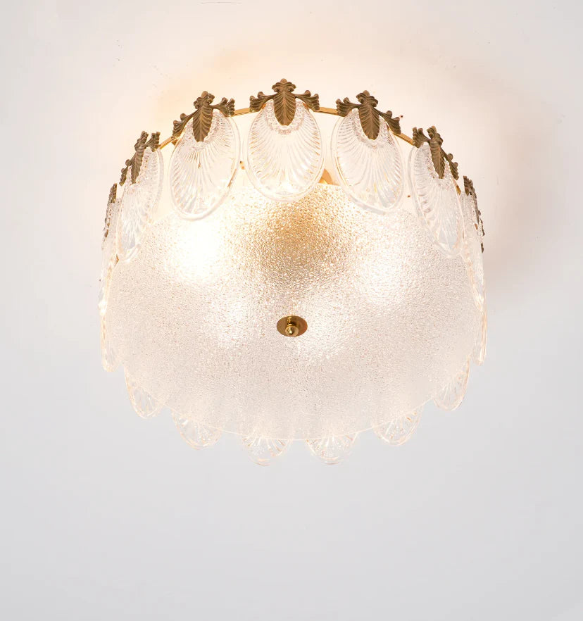 Decorative Pattern Glass Round Chandelier - NexioPick