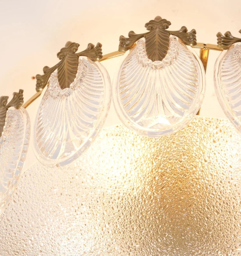 Decorative Pattern Glass Round Chandelier - NexioPick