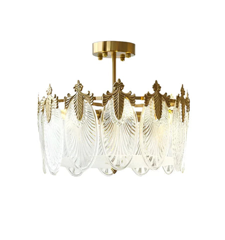 Decorative Pattern Glass Round Chandelier - NexioPick