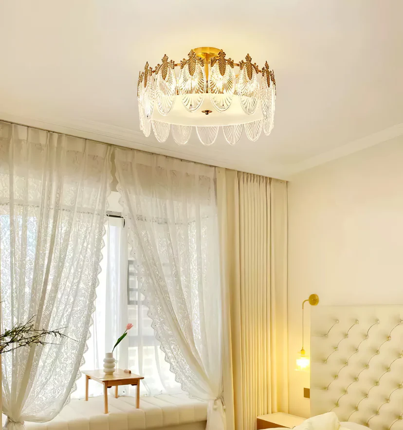 Decorative Pattern Glass Round Chandelier - NexioPick