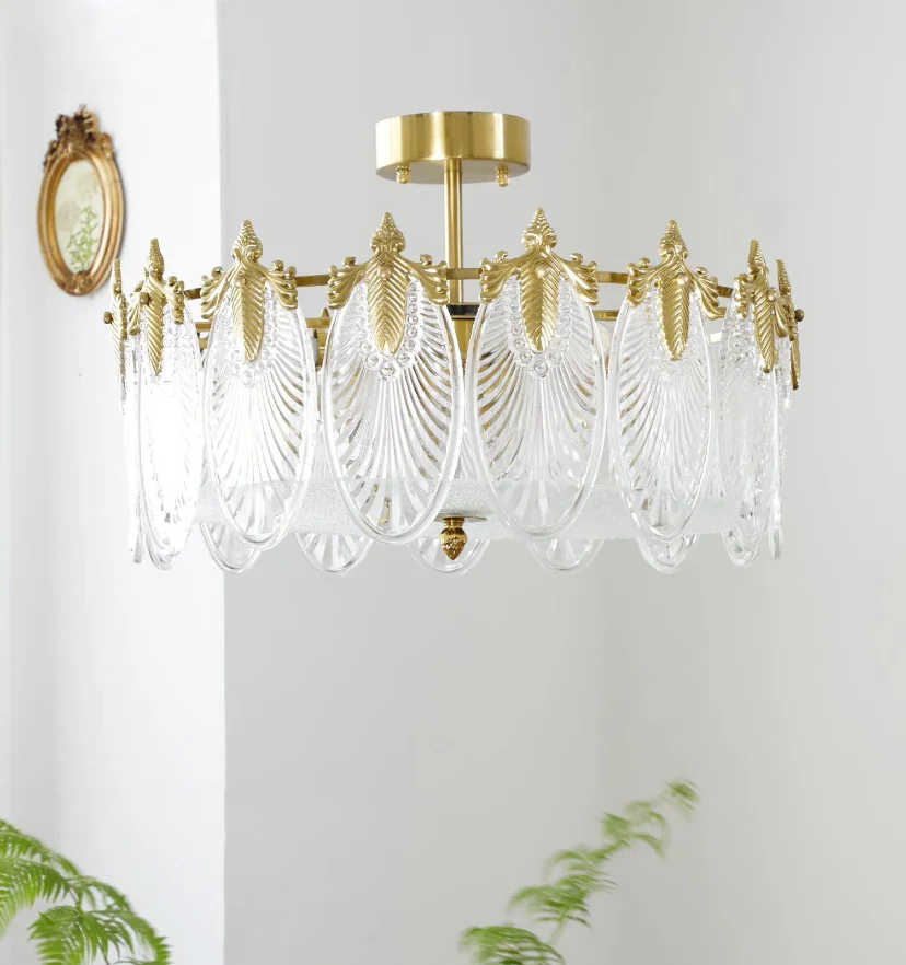 Decorative Pattern Glass Round Chandelier - NexioPick