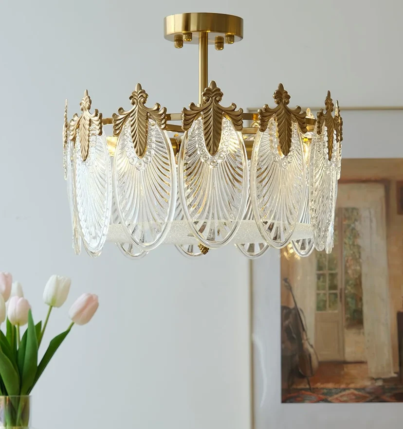 Decorative Pattern Glass Round Chandelier - NexioPick