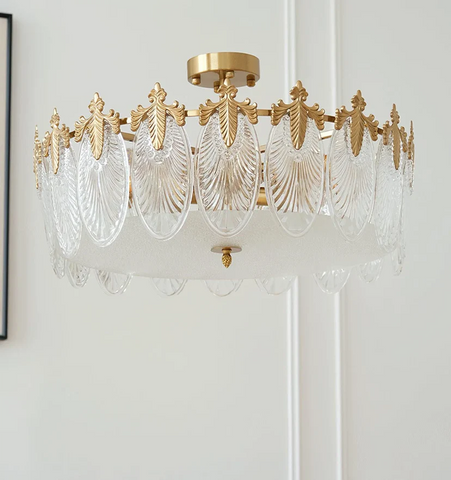 Decorative Pattern Glass Round Chandelier - NexioPick