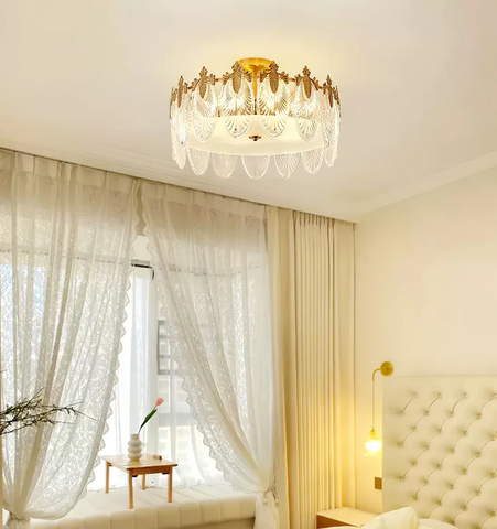 Decorative Pattern Glass Round Chandelier - NexioPick