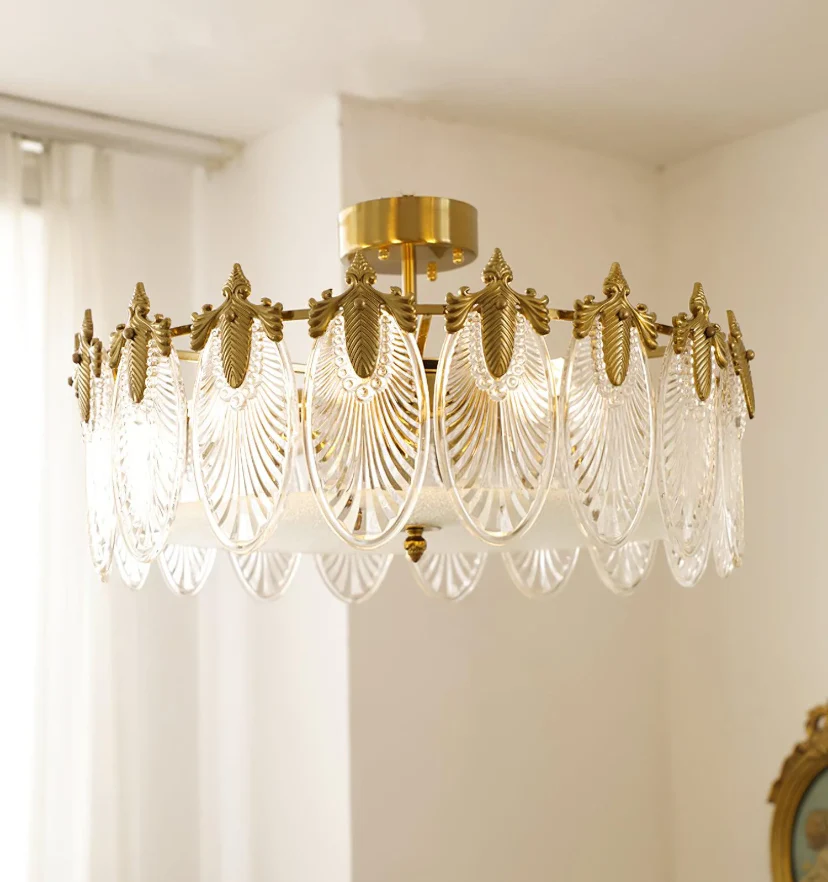 Decorative Pattern Glass Round Chandelier - NexioPick