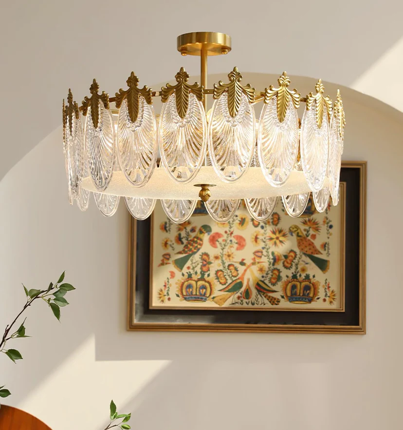 Decorative Pattern Glass Round Chandelier - NexioPick
