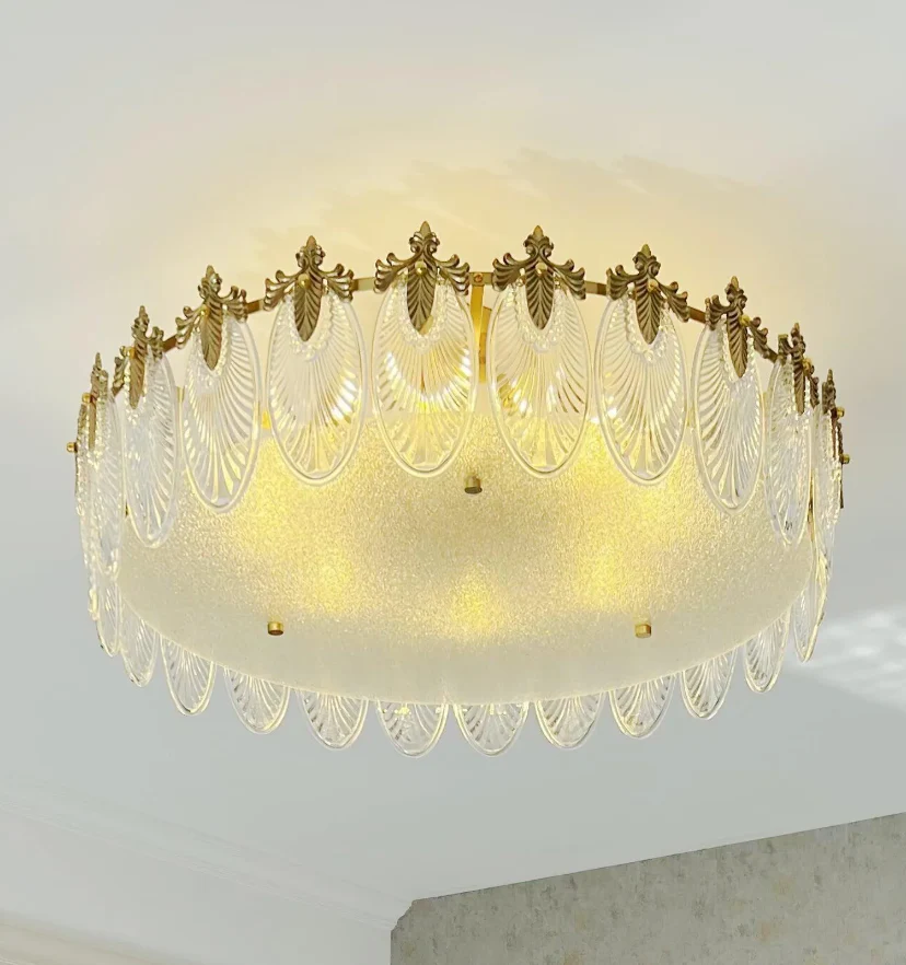 Decorative Pattern Glass Round Chandelier - NexioPick