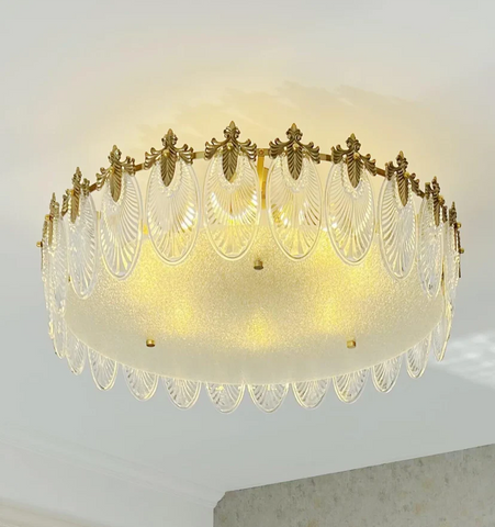 Decorative Pattern Glass Round Chandelier - NexioPick