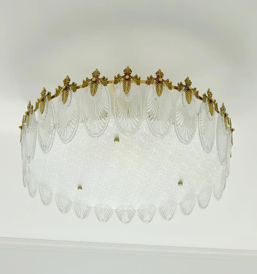Decorative Pattern Glass Round Chandelier - NexioPick