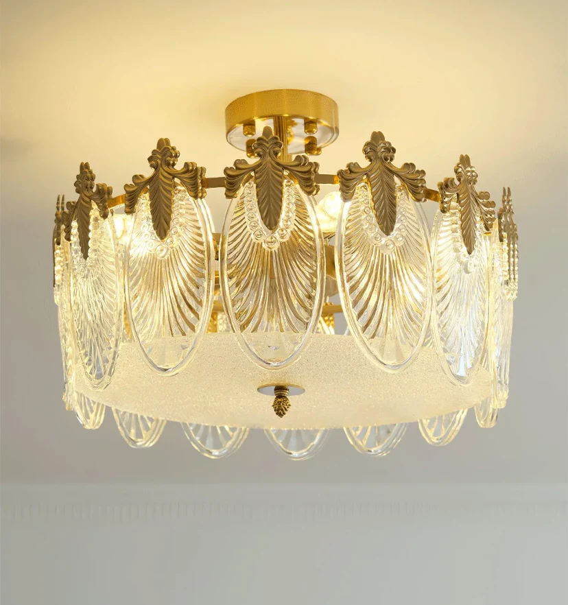 Decorative Pattern Glass Round Chandelier - NexioPick