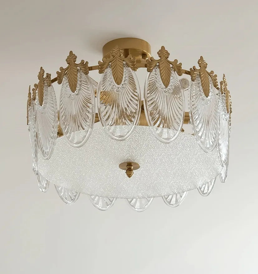 Decorative Pattern Glass Round Chandelier - NexioPick