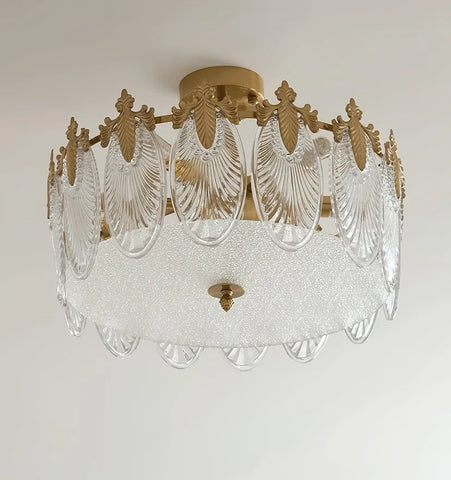 Decorative Pattern Glass Round Chandelier - NexioPick