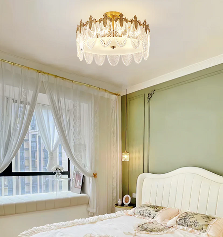 Decorative Pattern Glass Round Chandelier - NexioPick