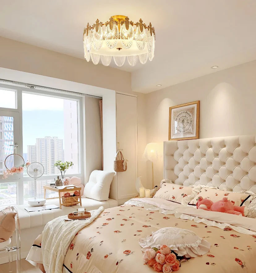 Decorative Pattern Glass Round Chandelier - NexioPick