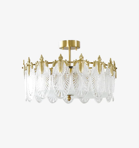 Decorative Pattern Glass Round Chandelier - NexioPick