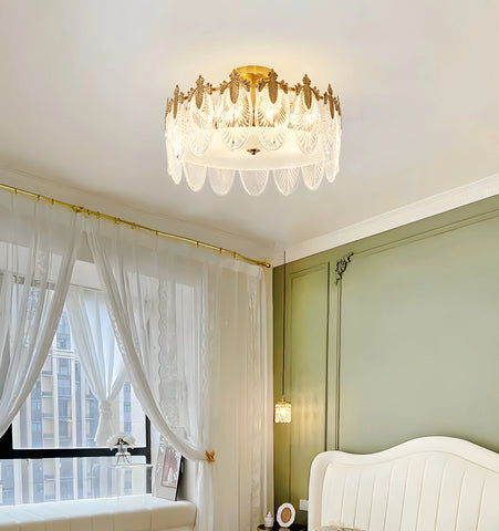 Decorative Pattern Glass Round Chandelier - NexioPick