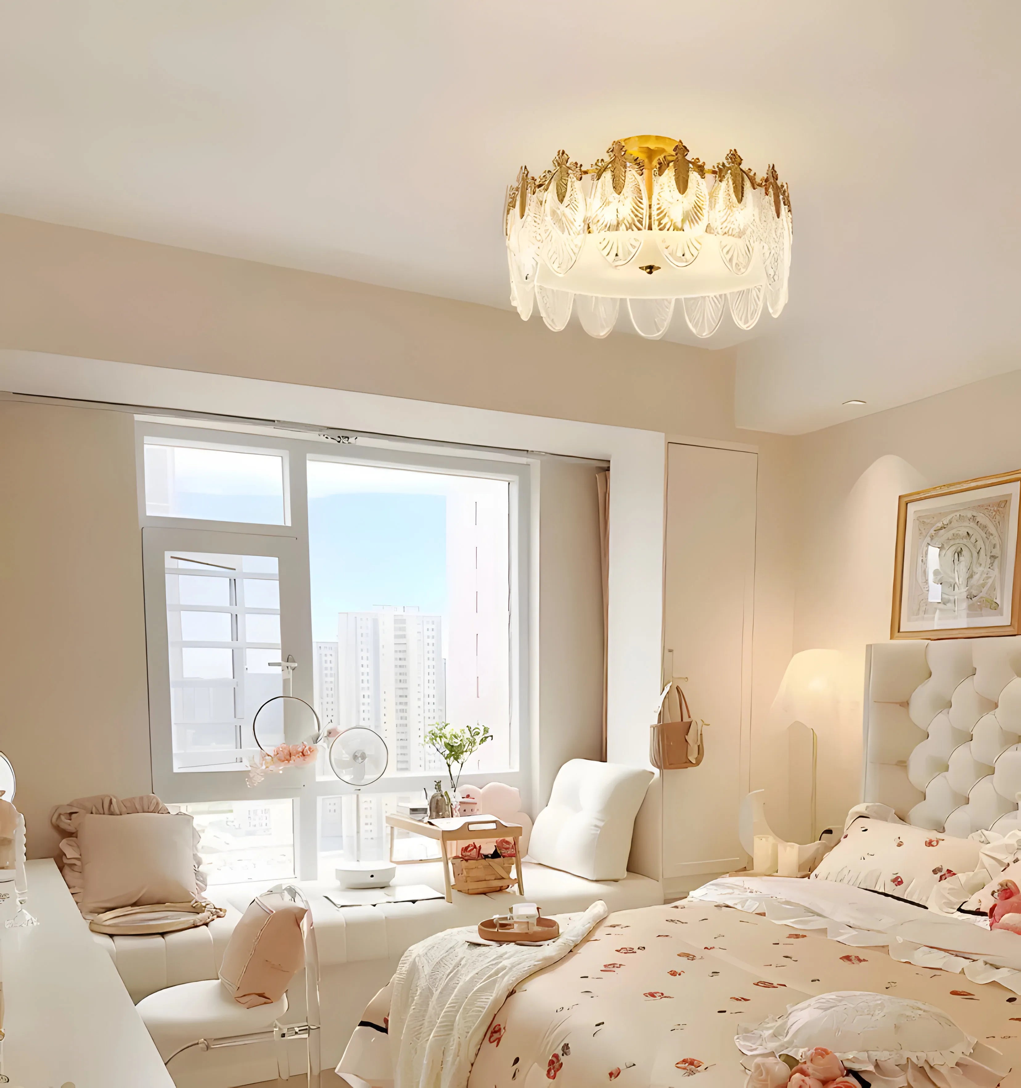 Decorative Pattern Glass Round Chandelier - NexioPick