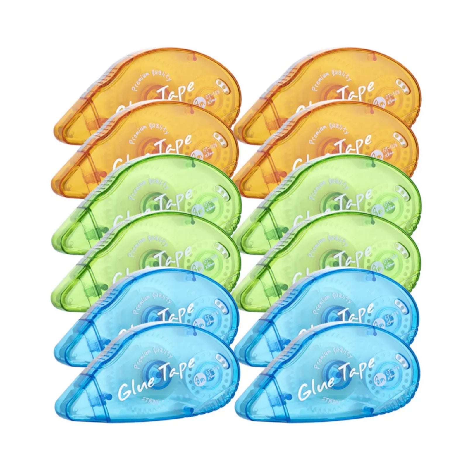 Double-Sided Tape Rollers – 12-Pack Mess-Free Adhesive for Scrapbooking & Crafts