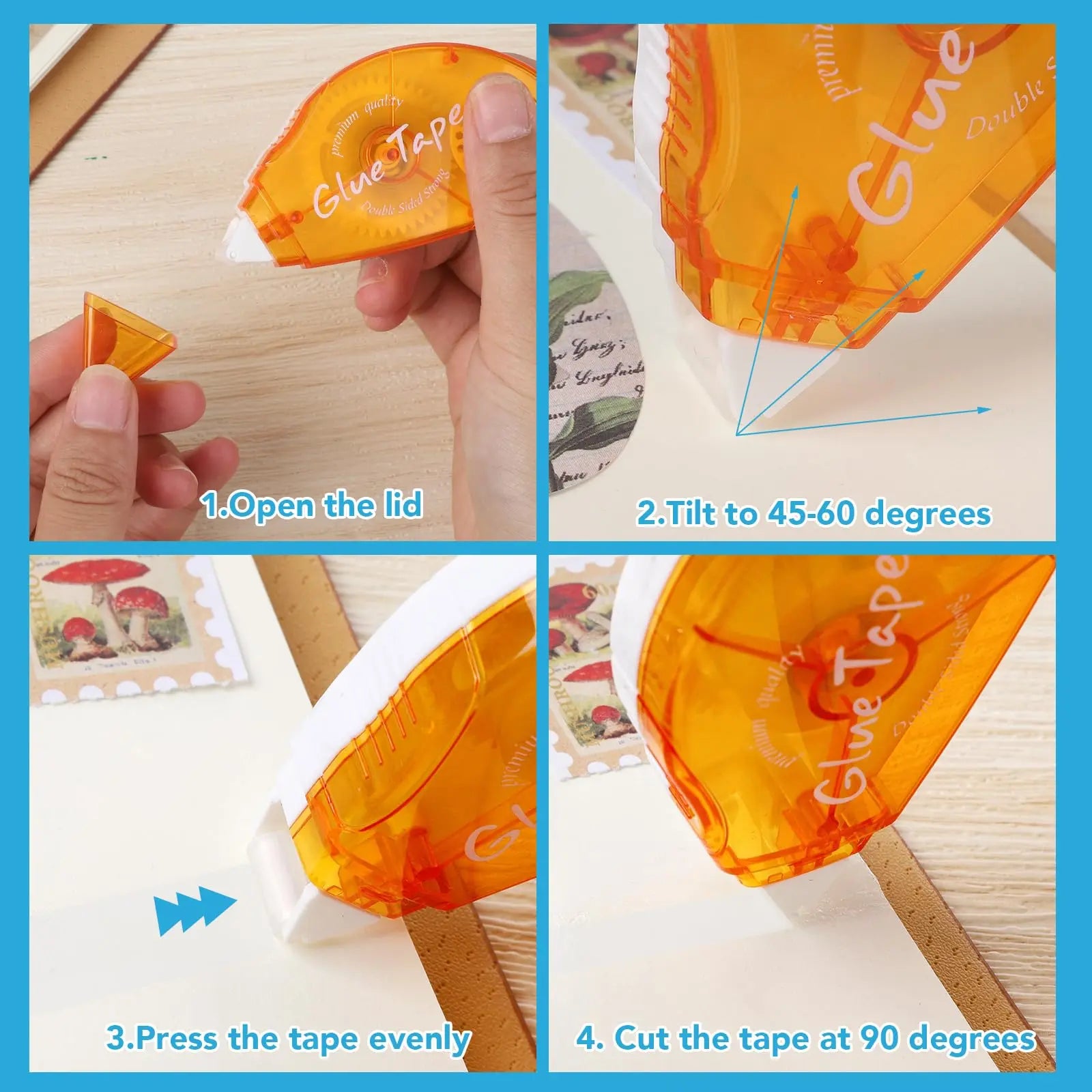 Double-Sided Tape Rollers – 12-Pack Mess-Free Adhesive for Scrapbooking & Crafts