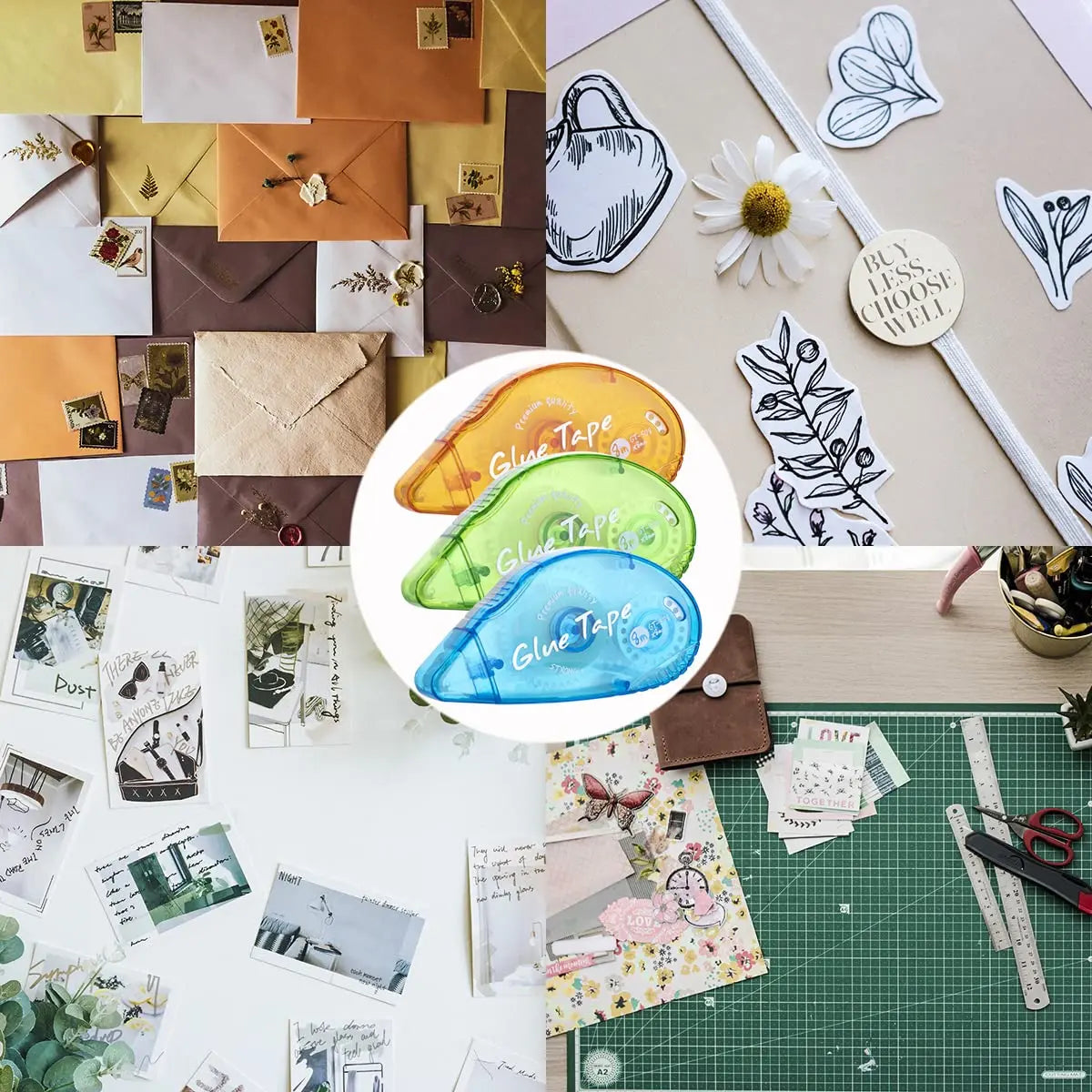 Double-Sided Tape Rollers – 12-Pack Mess-Free Adhesive for Scrapbooking & Crafts