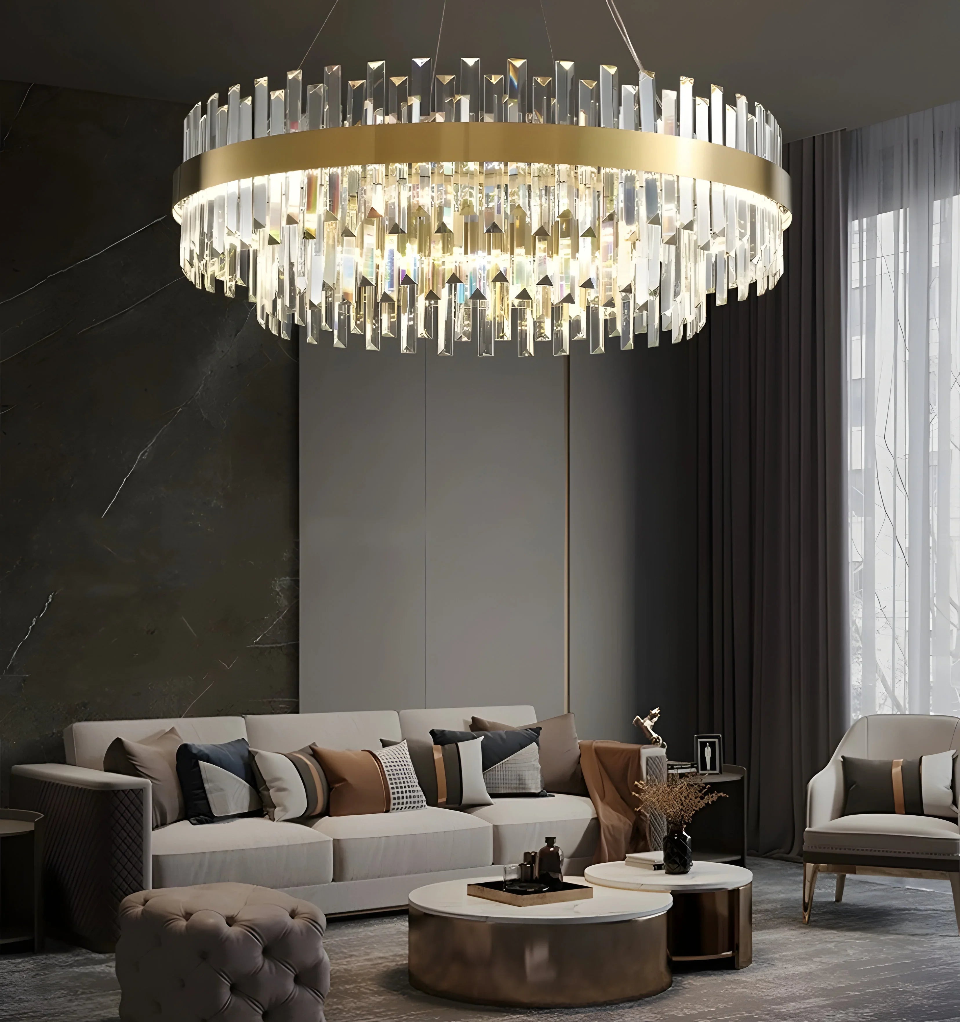 Dual Crystal Chandelier - NexioPick