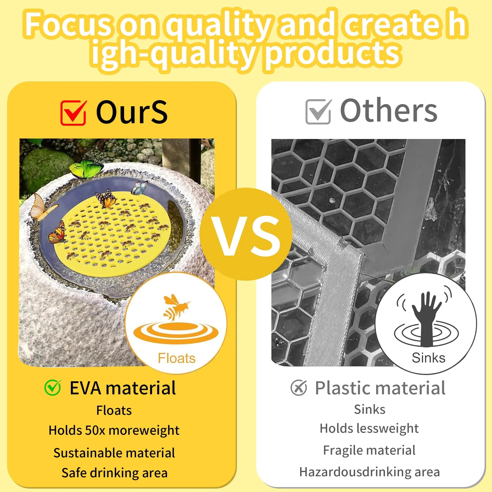 4-Pack Floating Bee Waterer Islands – Safe Drinking Station for Bees & Butterflies, Garden Pollinator Support