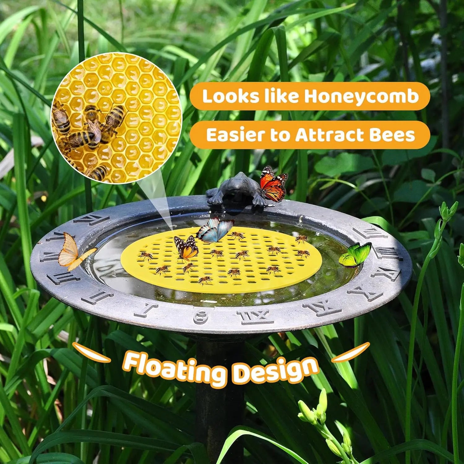 4-Pack Floating Bee Waterer Islands – Safe Drinking Station for Bees & Butterflies, Garden Pollinator Support