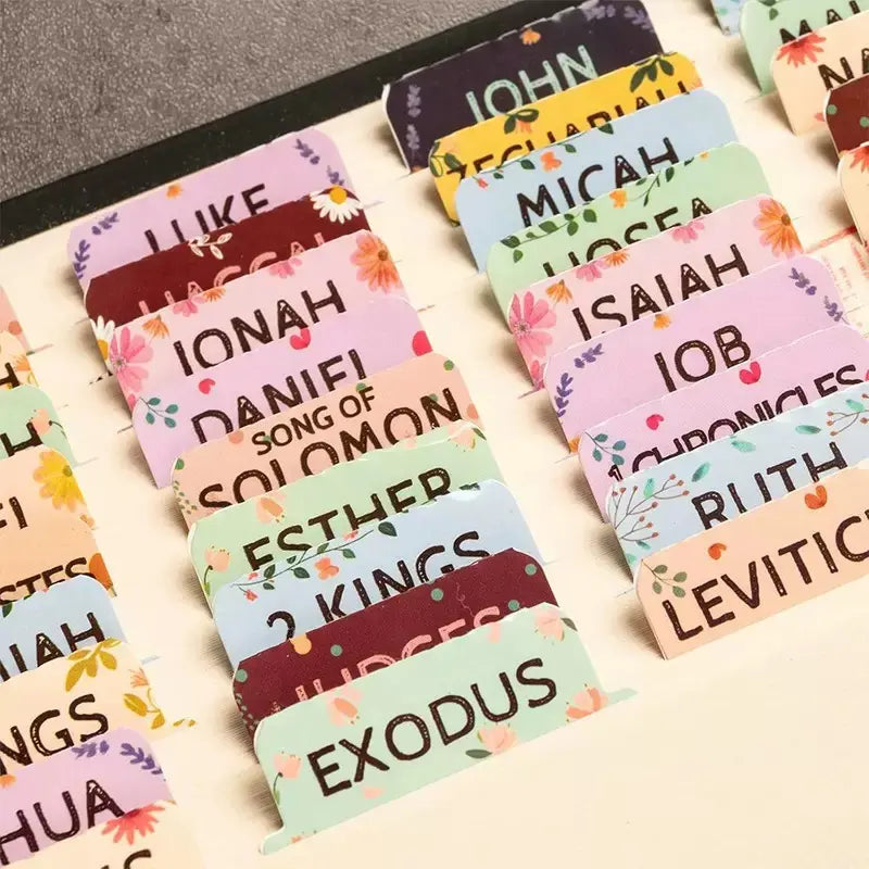 Elegant Laminated Bible Tabs for Women and Men – Bible Study Tabs, Bible Study Journaling Supplies, Bible Book Index Tabs