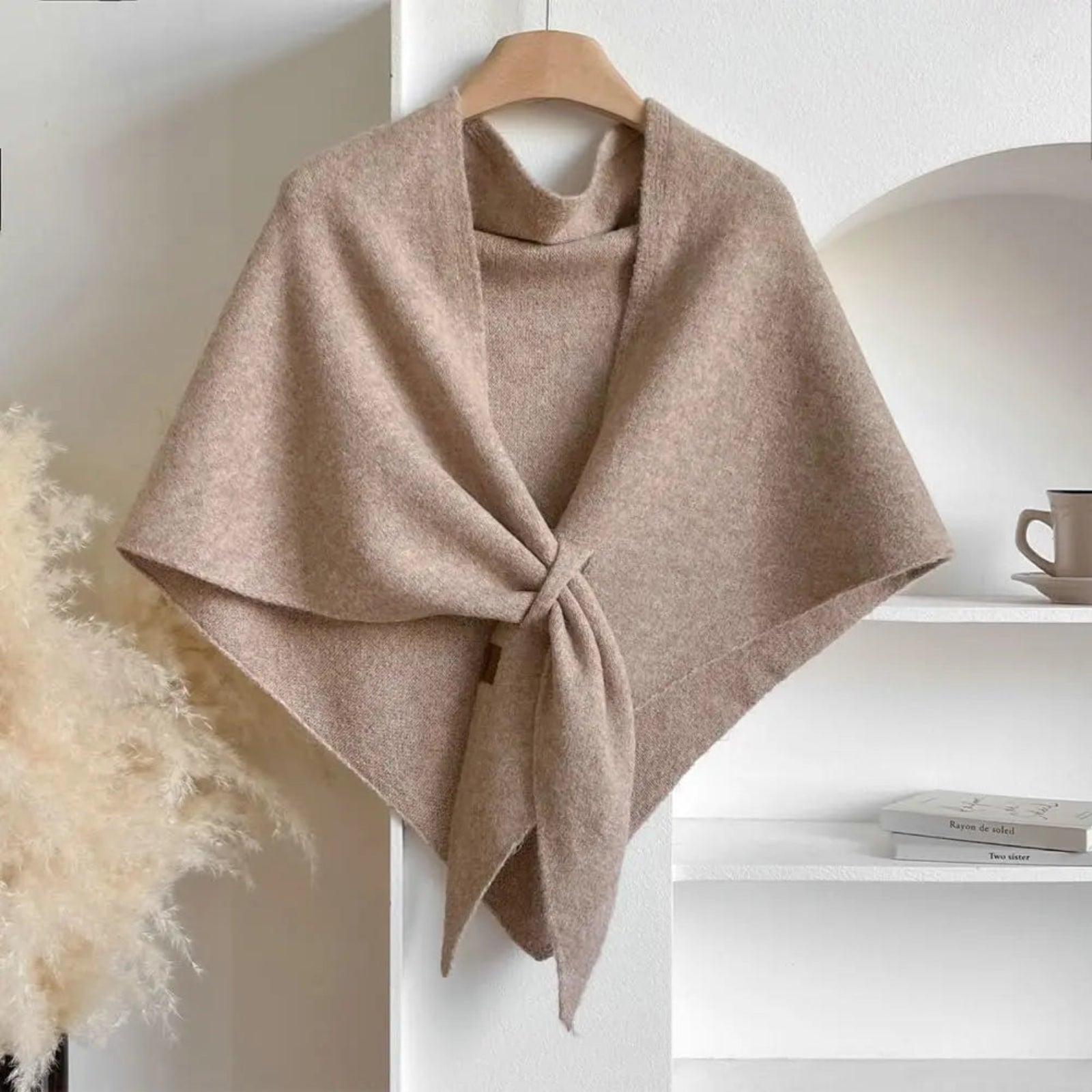 Elegant Pashmina Shawl Wrap for Women – All-Season Knitted Cashmere-Style Scarf & Cardigan