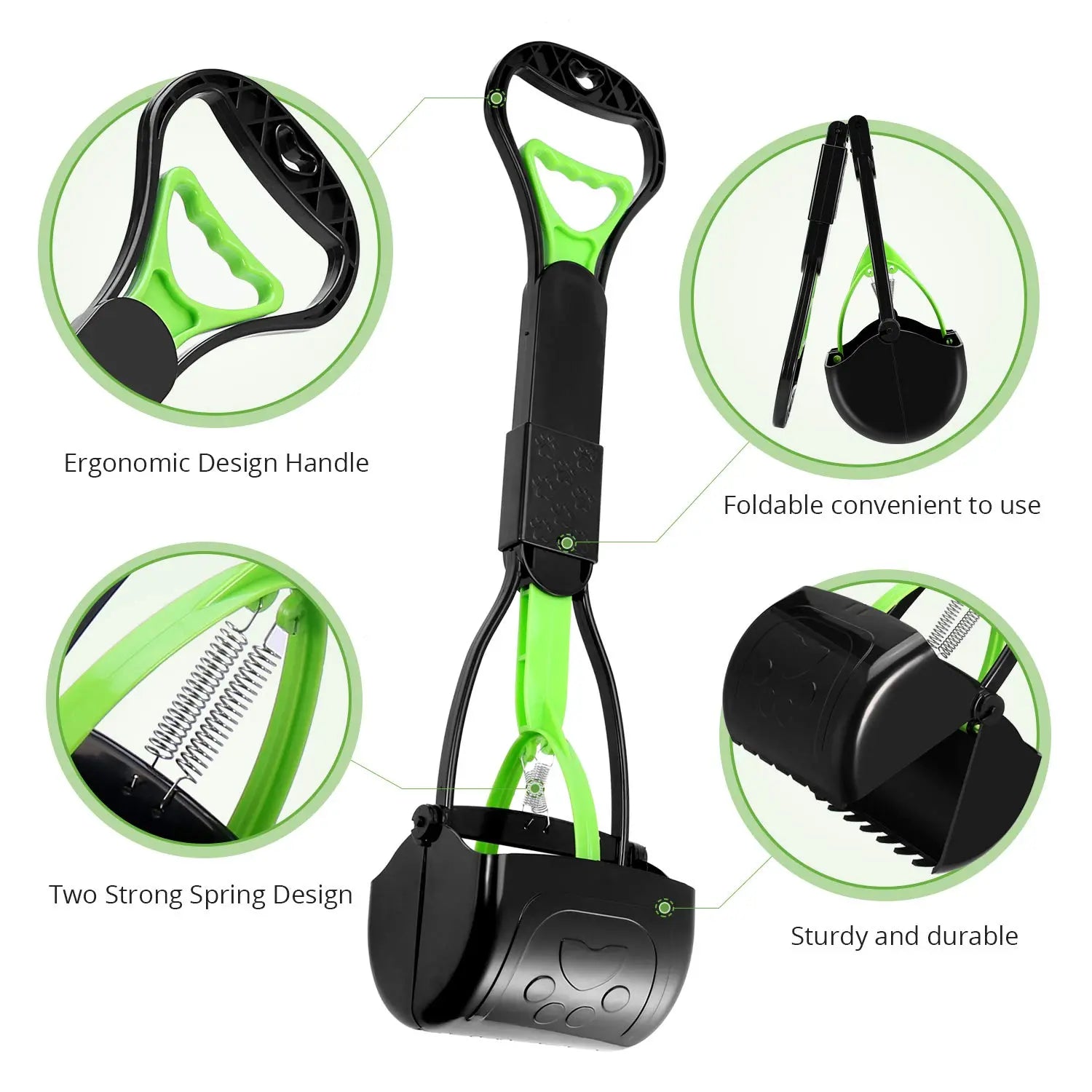 Foldable Pet Pooper Scooper – Durable & Non-Breakable Long-Handle Waste Scoop for Dogs & Cats