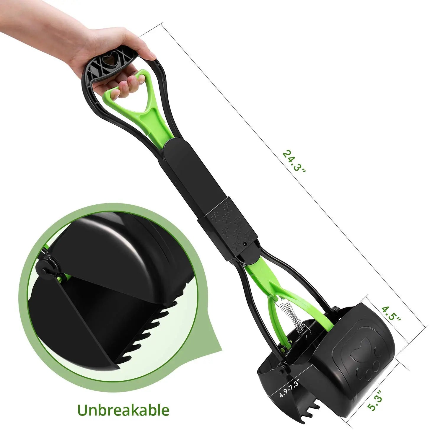 Foldable Pet Pooper Scooper – Durable & Non-Breakable Long-Handle Waste Scoop for Dogs & Cats