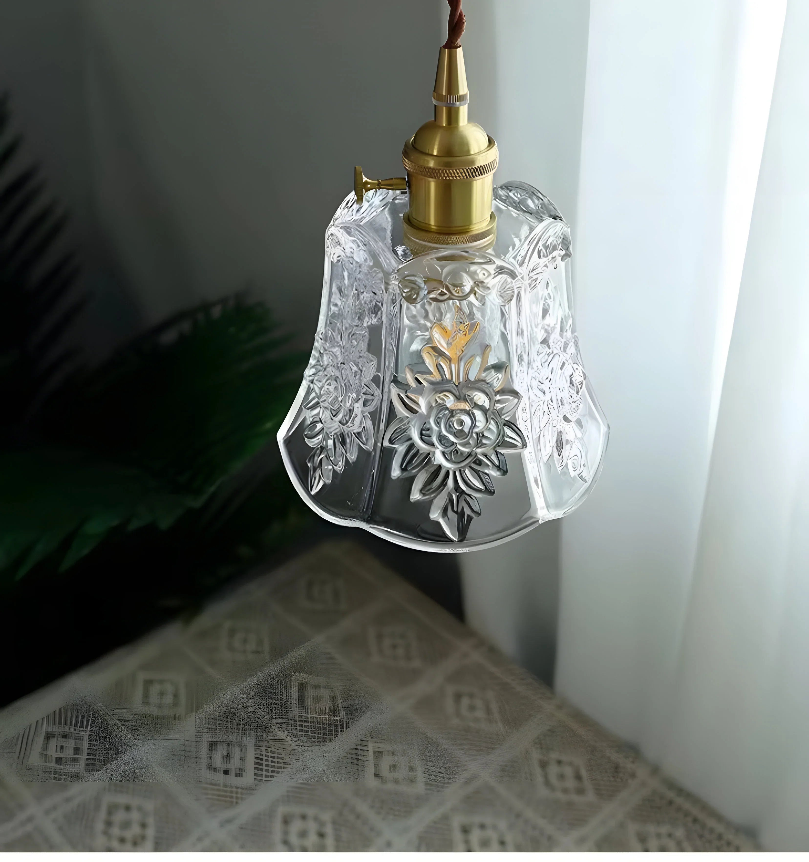 French Relief Glass Pendant / Wall Lamp - NexioPick