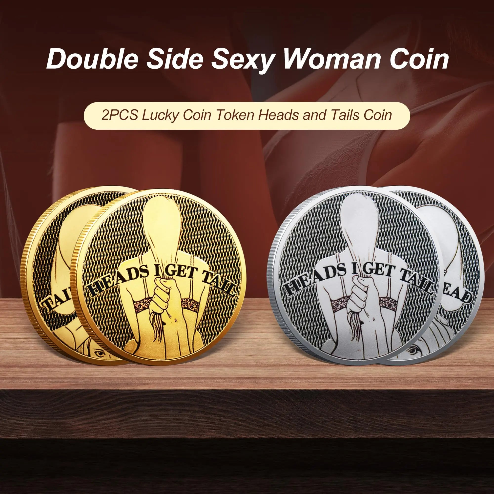 Funny Heads and Tails Coin – "Heads I Get, Tails You Get" Funny Challenge Coins for Couples & Collectors