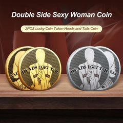 Funny Heads and Tails Coin – "Heads I Get, Tails You Get" Funny Challenge Coins for Couples & Collectors