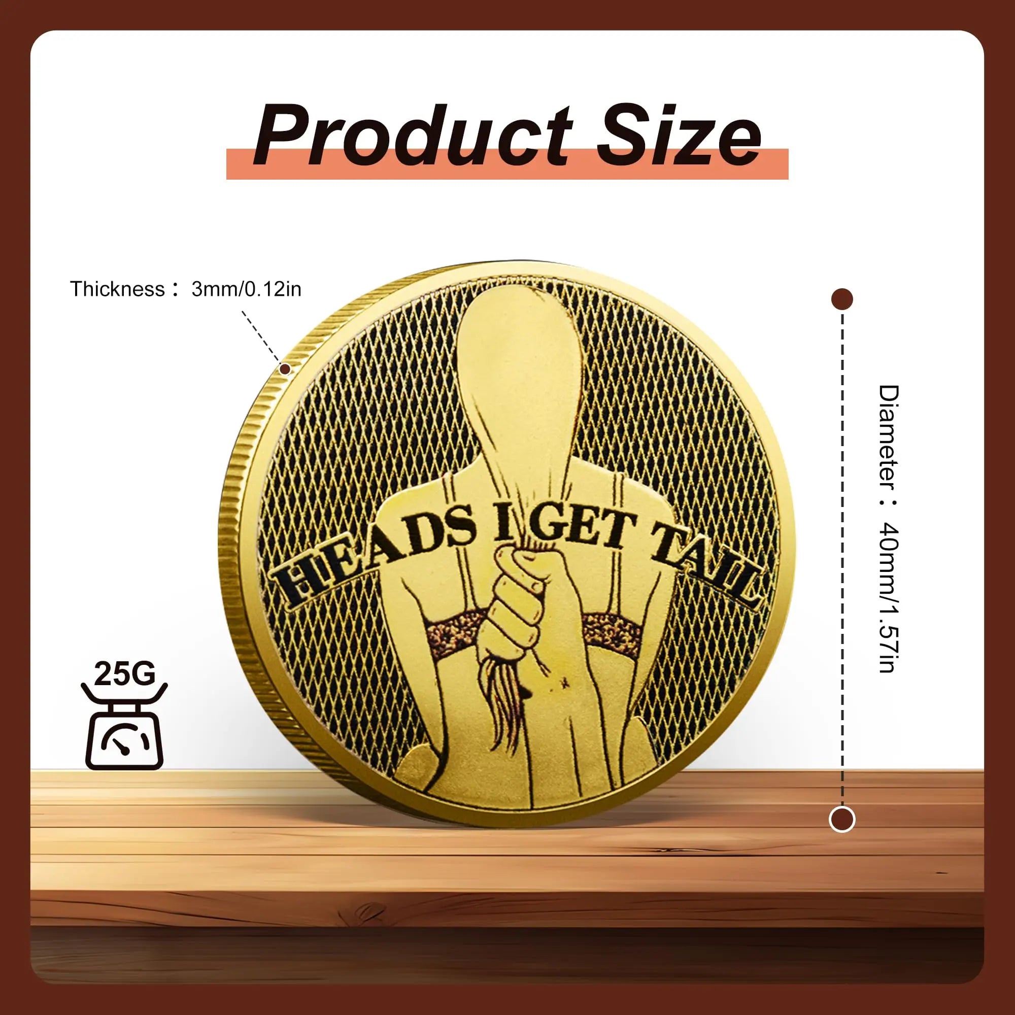 Funny Heads and Tails Coin – "Heads I Get, Tails You Get" Funny Challenge Coins for Couples & Collectors