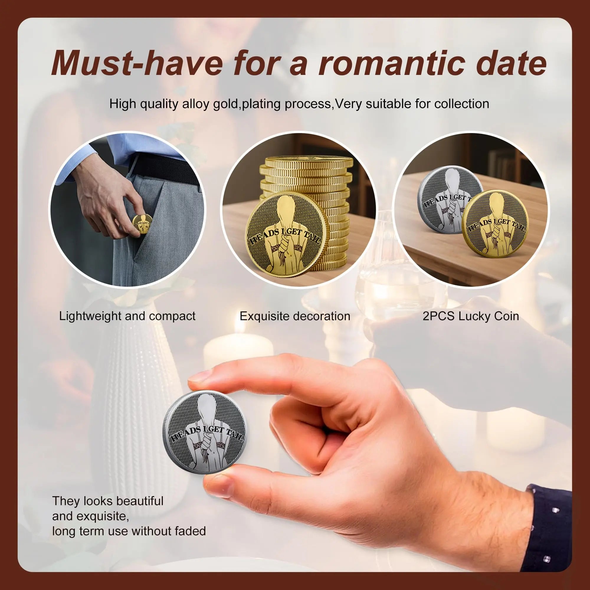 Funny Heads and Tails Coin – "Heads I Get, Tails You Get" Funny Challenge Coins for Couples & Collectors