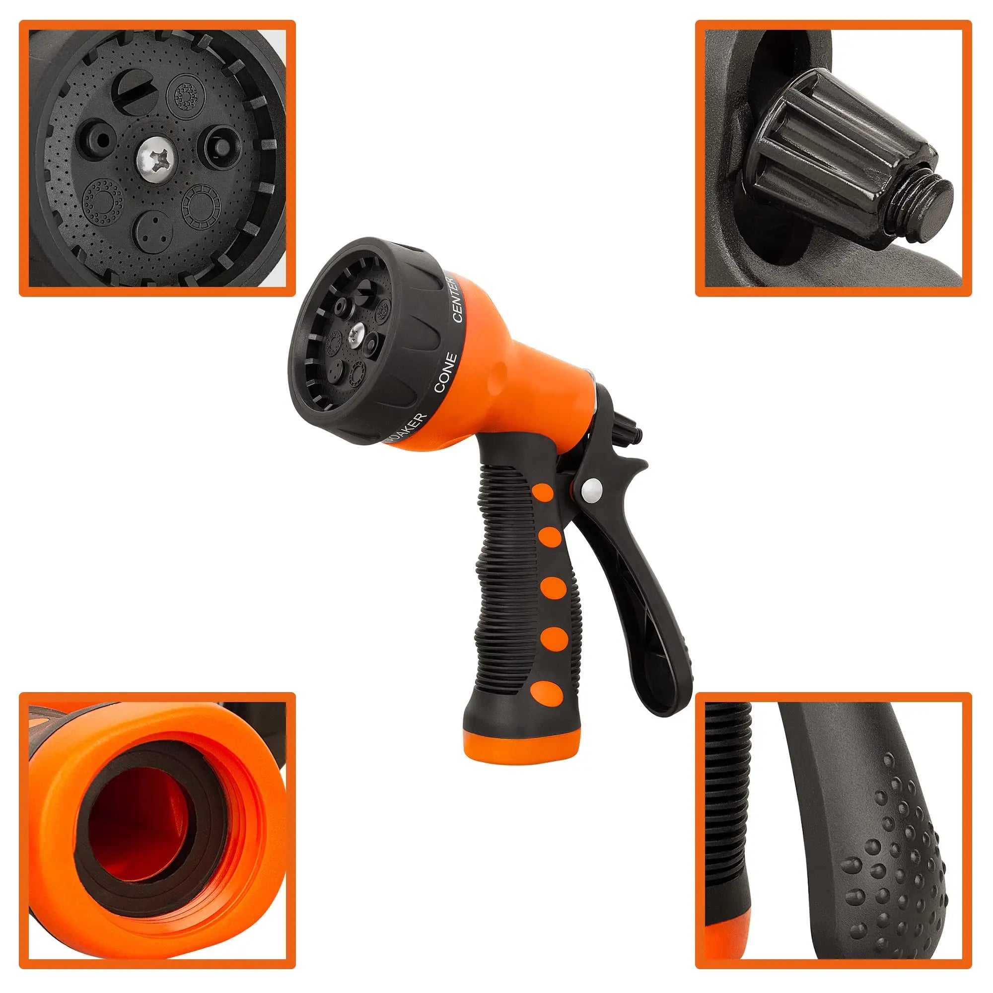 7-Way Garden Hose Nozzle - Adjustable Spray Nozzle with Ergonomic Grip