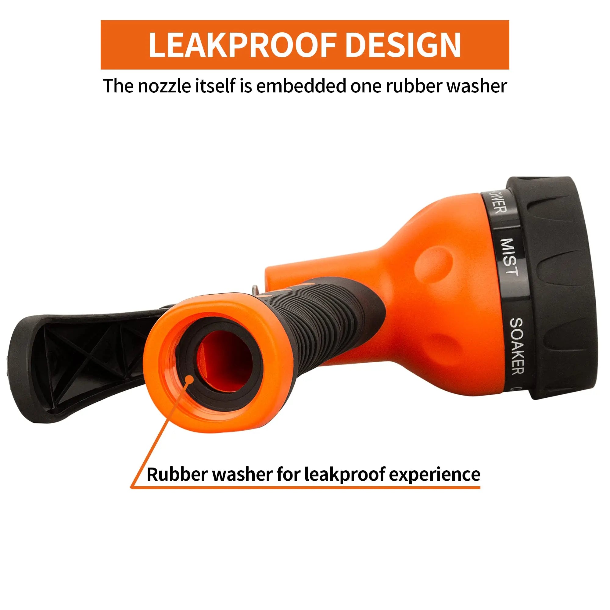 7-Way Garden Hose Nozzle - Adjustable Spray Nozzle with Ergonomic Grip