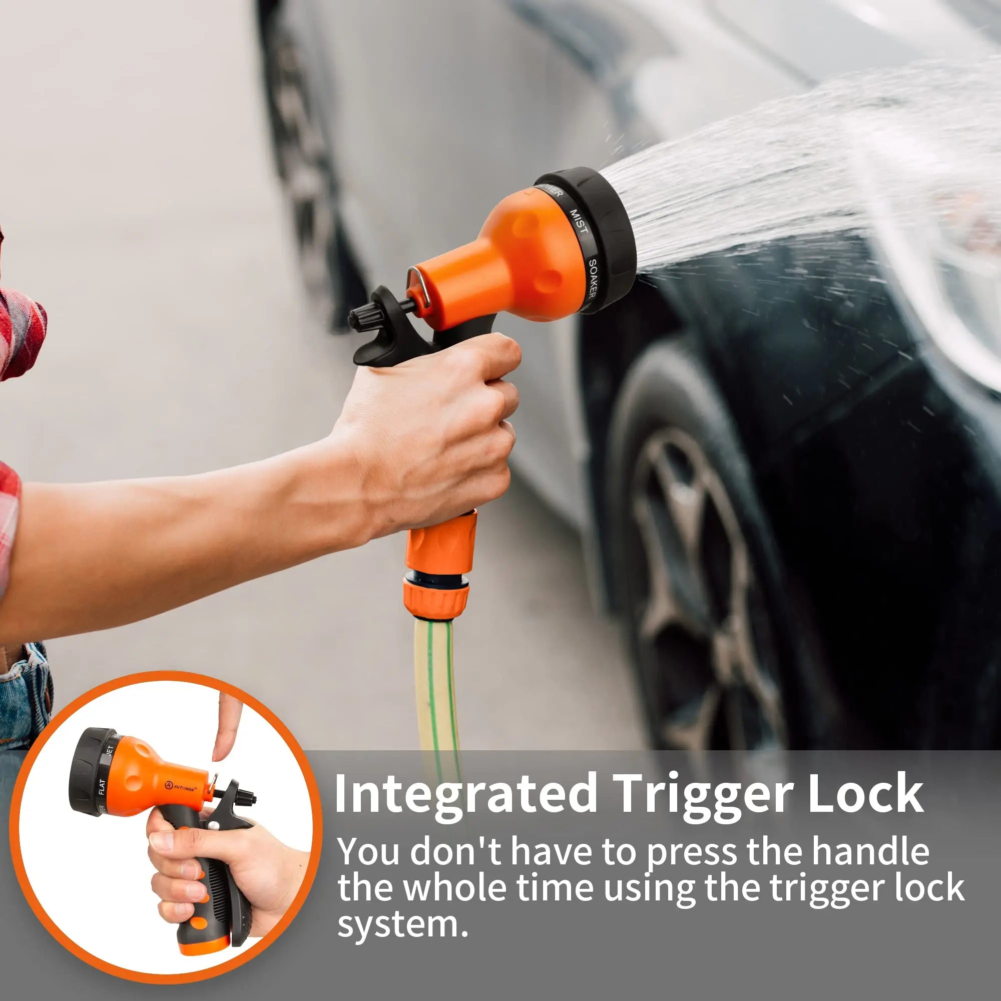 7-Way Garden Hose Nozzle - Adjustable Spray Nozzle with Ergonomic Grip