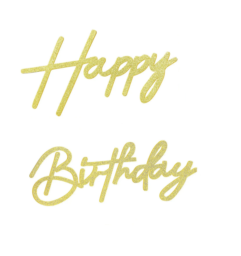 Glitter Gold Felt "Happy Birthday" Wall Sign – Reusable Party Backdrop Letters for Baby Showers & Birthdays