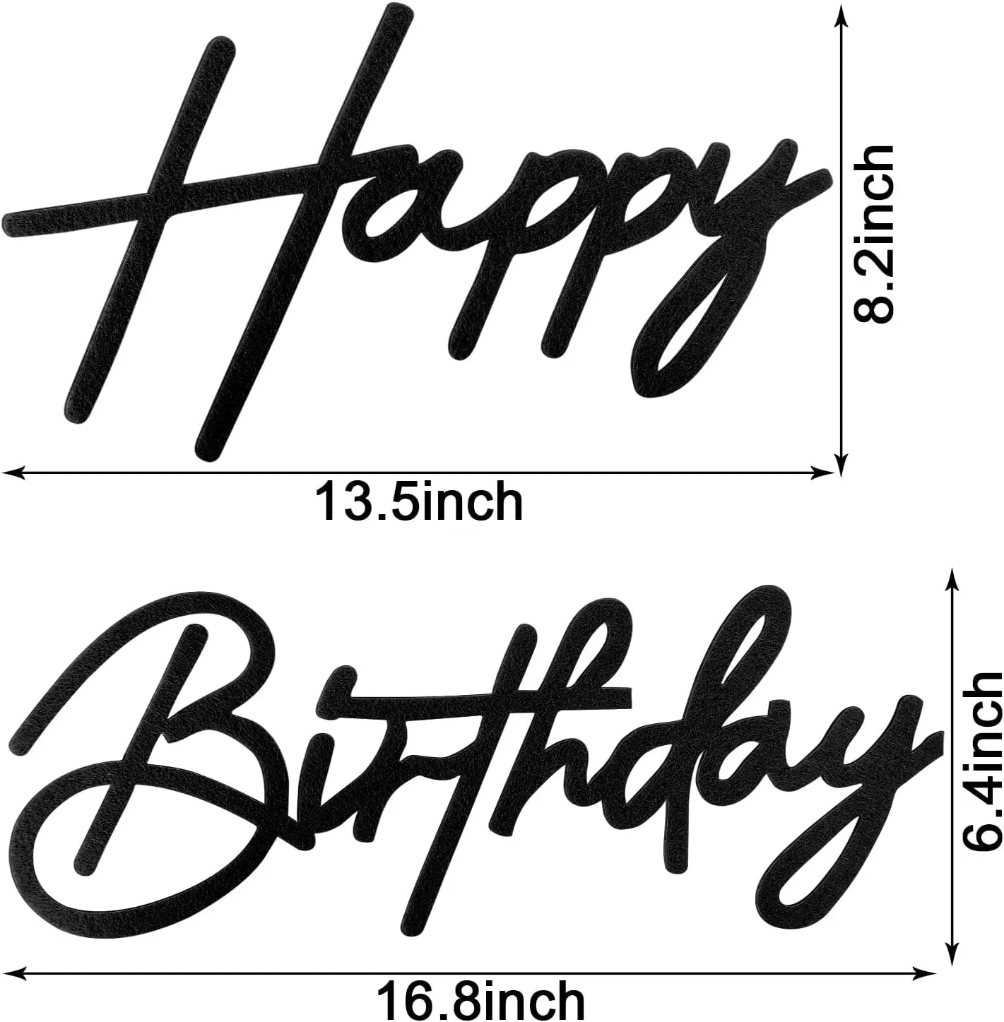 Glitter Gold Felt "Happy Birthday" Wall Sign – Reusable Party Backdrop Letters for Baby Showers & Birthdays