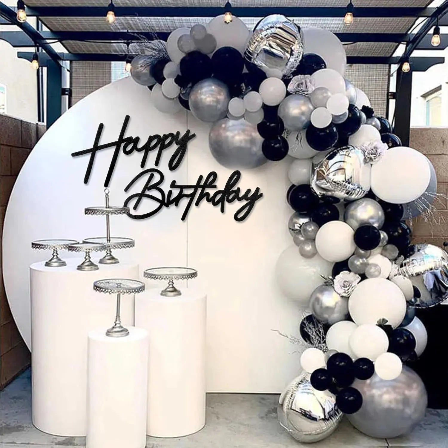 Glitter Gold Felt "Happy Birthday" Wall Sign – Reusable Party Backdrop Letters for Baby Showers & Birthdays